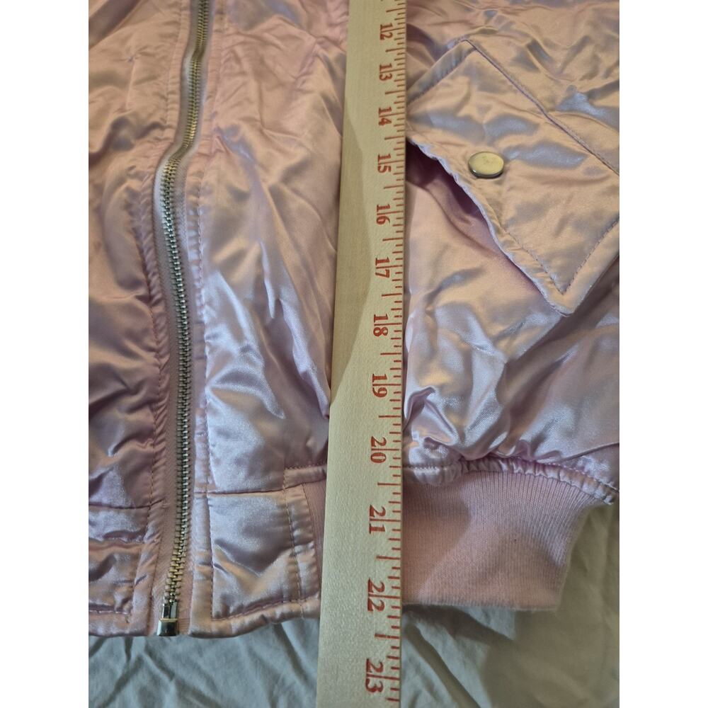 ๐ฅ Up and Away USAF MA-1 Flight Jacket (Youth Size: Large / 12) Girl's Pink Z2 - Picture 6 of 8